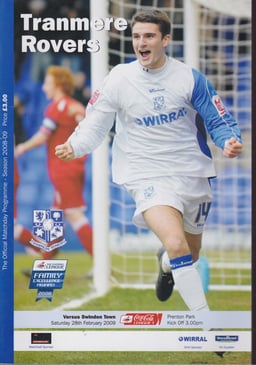 Tranmere Rovers v Swindon Town Match Programme 2009-02-28